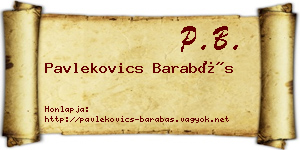 Pavlekovics Barabás névjegykártya